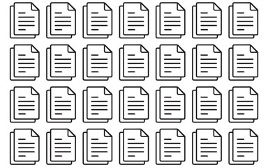 Seamless pattern of document icons representing files, paperwork. Minimal black-and-white line design for digital, office, and business concepts. illustration vector file high resolution picture