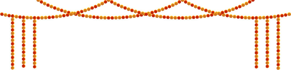 Marigold flowers decorative design hanging element