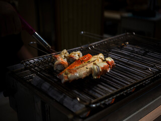 grilled spider grab on the grill