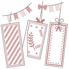 Whimsical bunting flags and decorative tags for crafting and scrapbooking projects