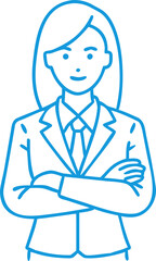 Confident professional woman leader in formal suit arms crossed determined businesswoman