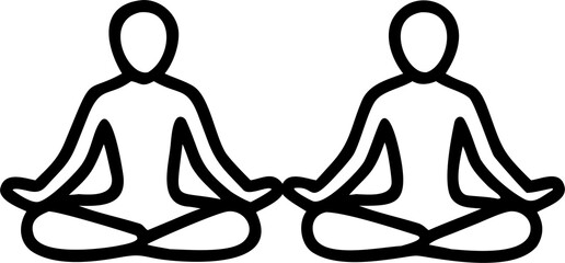 Couple meditating together in lotus pose peaceful silhouette of man and woman