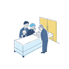 火葬前に故人にお別れをする遺族　火葬・焼却炉