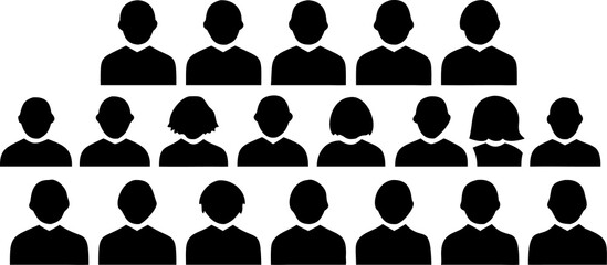 Diverse group icons representing people in a community or organization