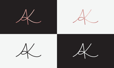 signature initial letter logo design
