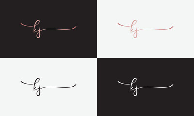 signature initial letter logo design