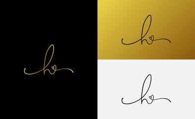 signature initial letter logo design