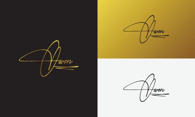 signature initial letter logo design