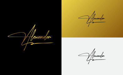 signature initial letter logo design