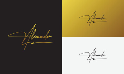 signature initial letter logo design