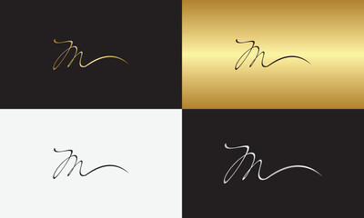 signature initial letter logo design