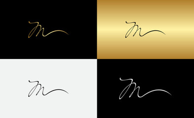 signature initial letter logo design