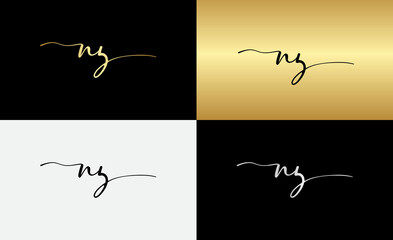 signature initial letter logo design