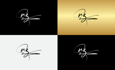 signature initial letter logo design
