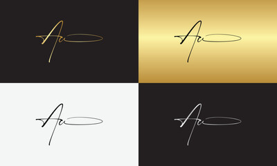 signature initial letter logo design