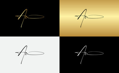 signature initial letter logo design