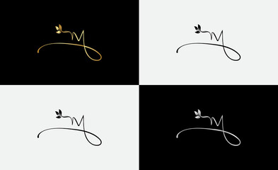 signature initial letter logo design