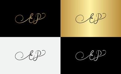 signature initial letter logo design