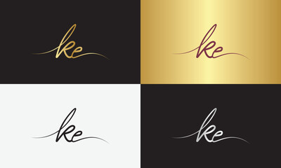 signature initial letter logo design