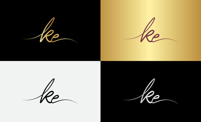 signature initial letter logo design