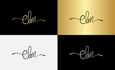 signature initial letter logo design
