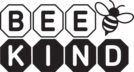 Bee Kind Vector Illustration for Inspirational Social Message Design