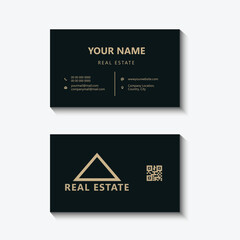Black business card with triangle shape