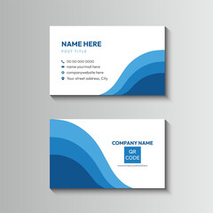 Abstract blue wave business card