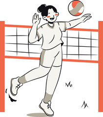 woman playing voleyball