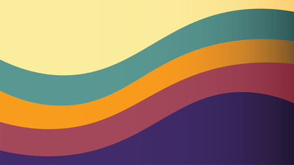 Serene abstract gradient horizon with gentle wavy layers of warm earthy and cool tones