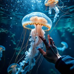 jelly fish in the water