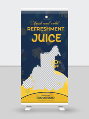 Juice banner food promotion poster design template