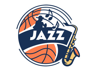 Stylish Jazz Music Vector with Saxophone and Treble Clef Design