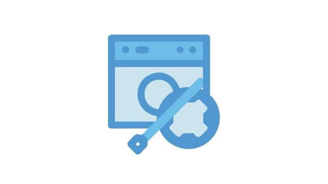 Browser window with wrench icon, web development support