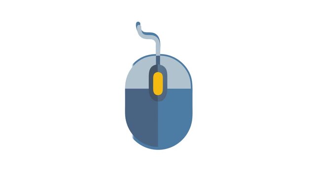 Simple flat design of computer mouse on White Background