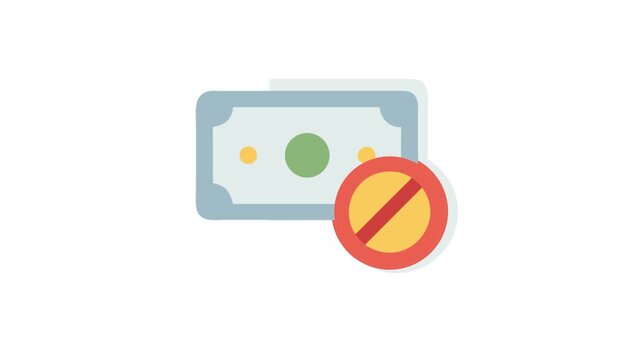 Money blocked symbol concept depicting financial restrictions and limitations