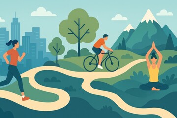 Enjoying Healthy Outdoor Activities in a Scenic Green City Park