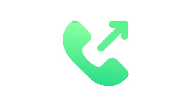 Modern outgoing call icon with arrow on White Background