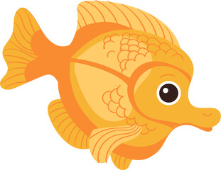 Yellow Tang Fish Cartoon Icon