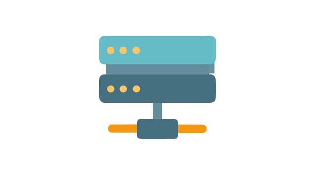 Server unit icon illustration, network service, data storage concept