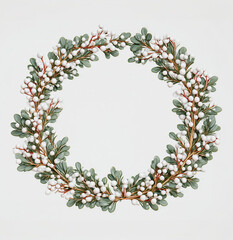 Christmas Wreath with Pinecones and Ornaments