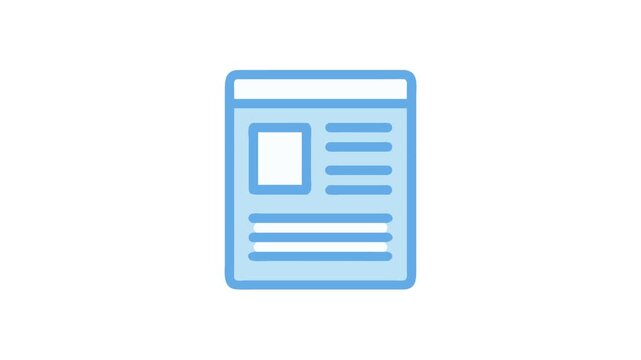 Digital document icon in pastel blue and white design