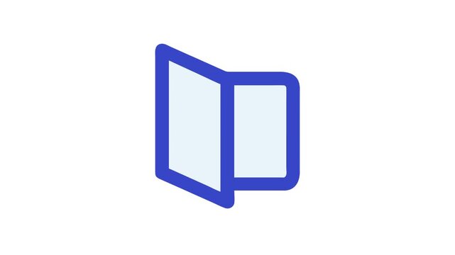 Open book icon with blue border and white pages