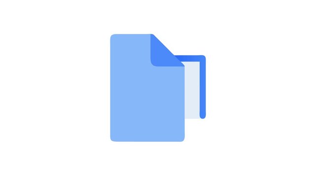 Minimalist graphic illustration of two blue document file pages