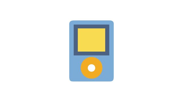 Blue multimedia player on a White Background design image