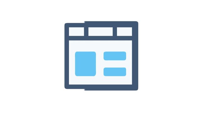 Simple website interface or webpage layout flat Animation icon
