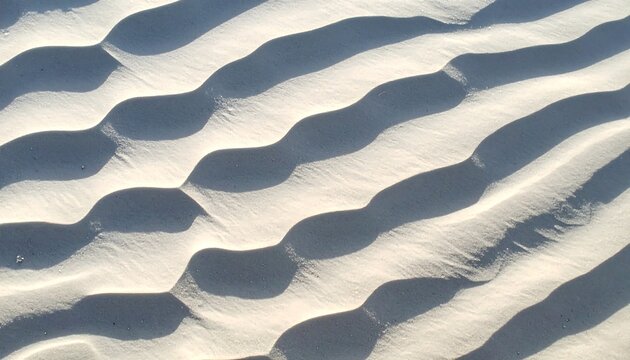 Close-up of rippled sand dunes with shadows