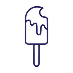 Delicious Ice Cream Bar with a Bite Taken Out and Dripping Chocolatey Topping