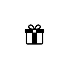 Gift Box Icon – Flat Vector Present Symbol for Black Friday, Discount, and Holiday Sale