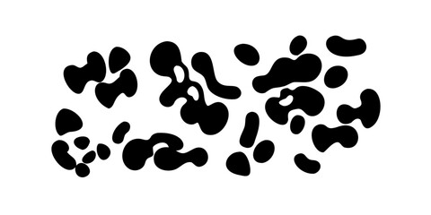 Fototapeta premium Random black shapes set. Organic abstract splodge elements monochrome collection. Blob shapes vector. icon 